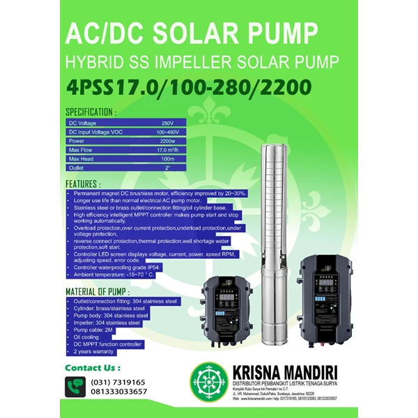 Pompa Air Hybrid AC/DC Solar Cell